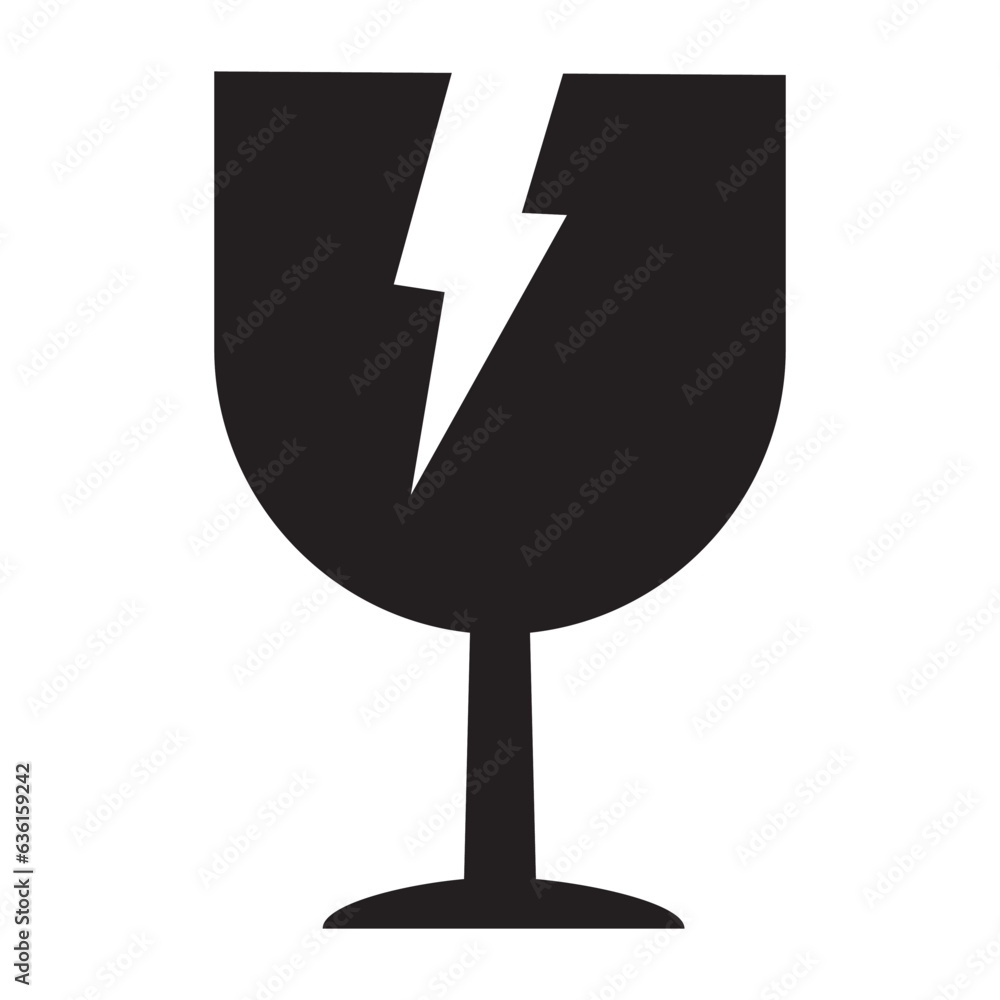 Fragile Icon, Glass symbol warning sign. Packaging Symbol Fragile Icon, Glass symbol warning sign. Packaging Symbol