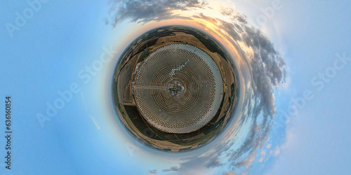 Concentrated solar power - renewable energy transition - tiny planet photo