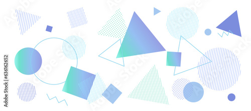 Fotografie, Obraz カラフルな幾何学模様の背景イラスト　ジオメトリック　グラデーション　メンフィス