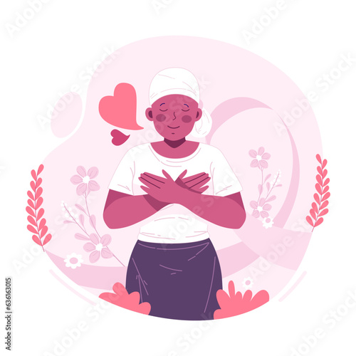 Aware breast cancer illustration