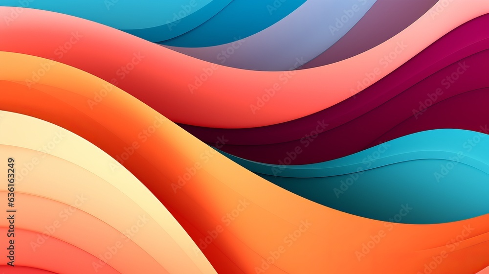 Fototapeta premium color gradient expressive papercut layer wallpaper