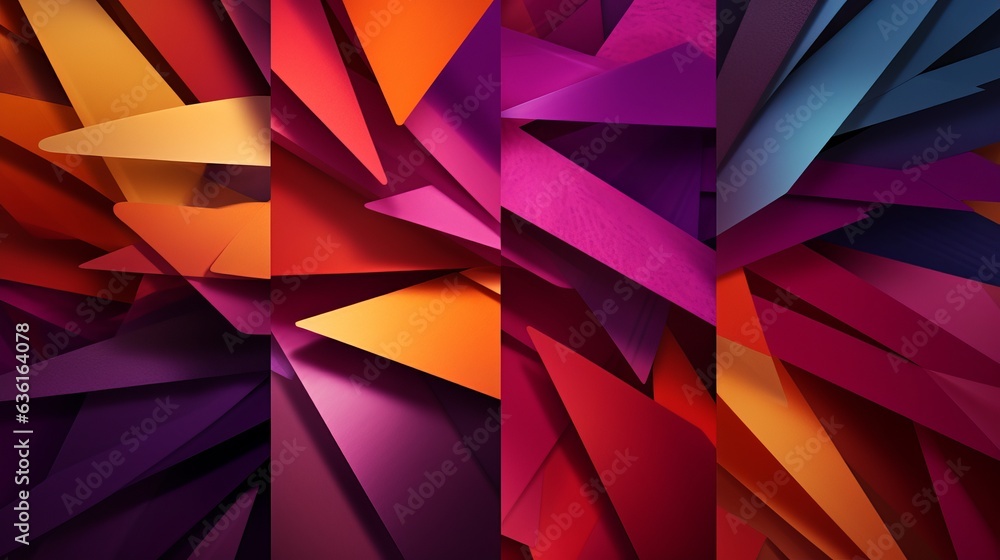 Obraz premium color gradient expressive papercut layer wallpaper