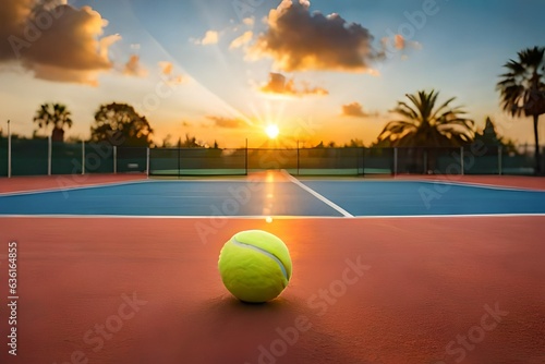 tennis ball on the court © Muhammad
