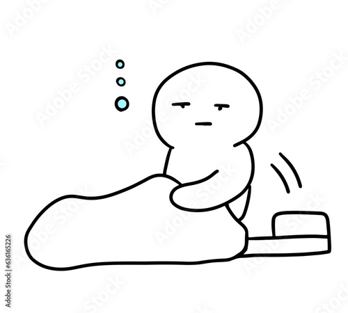 シンプル棒人間　眠い、寝起き