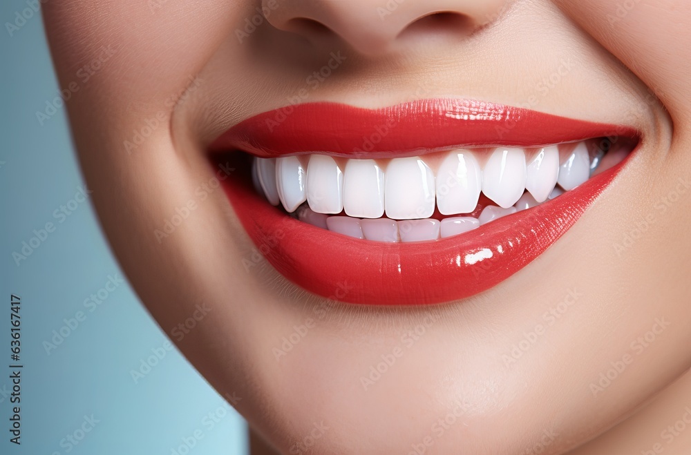 smile with white teeth and red lips smile with white teeth and red lips
