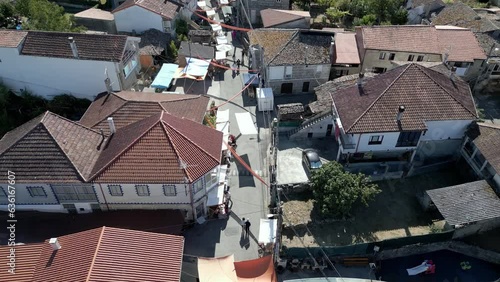 Roofs of lonoa city during ethnographic festival pereiro de aguiar lonoa spain