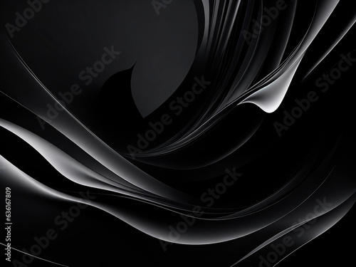 black abstract background with wavy lines