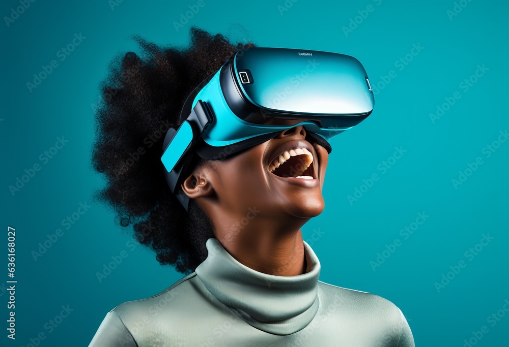 girl with futuristic vr glasses girl with futuristic vr glasses