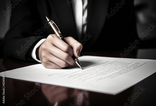 person signing to contract with an pen