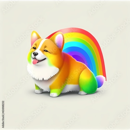 Icon of colorful dog rainbo...