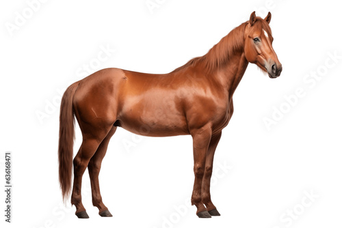 Brown Horse Full Body on Transparent Background Generative Ai
