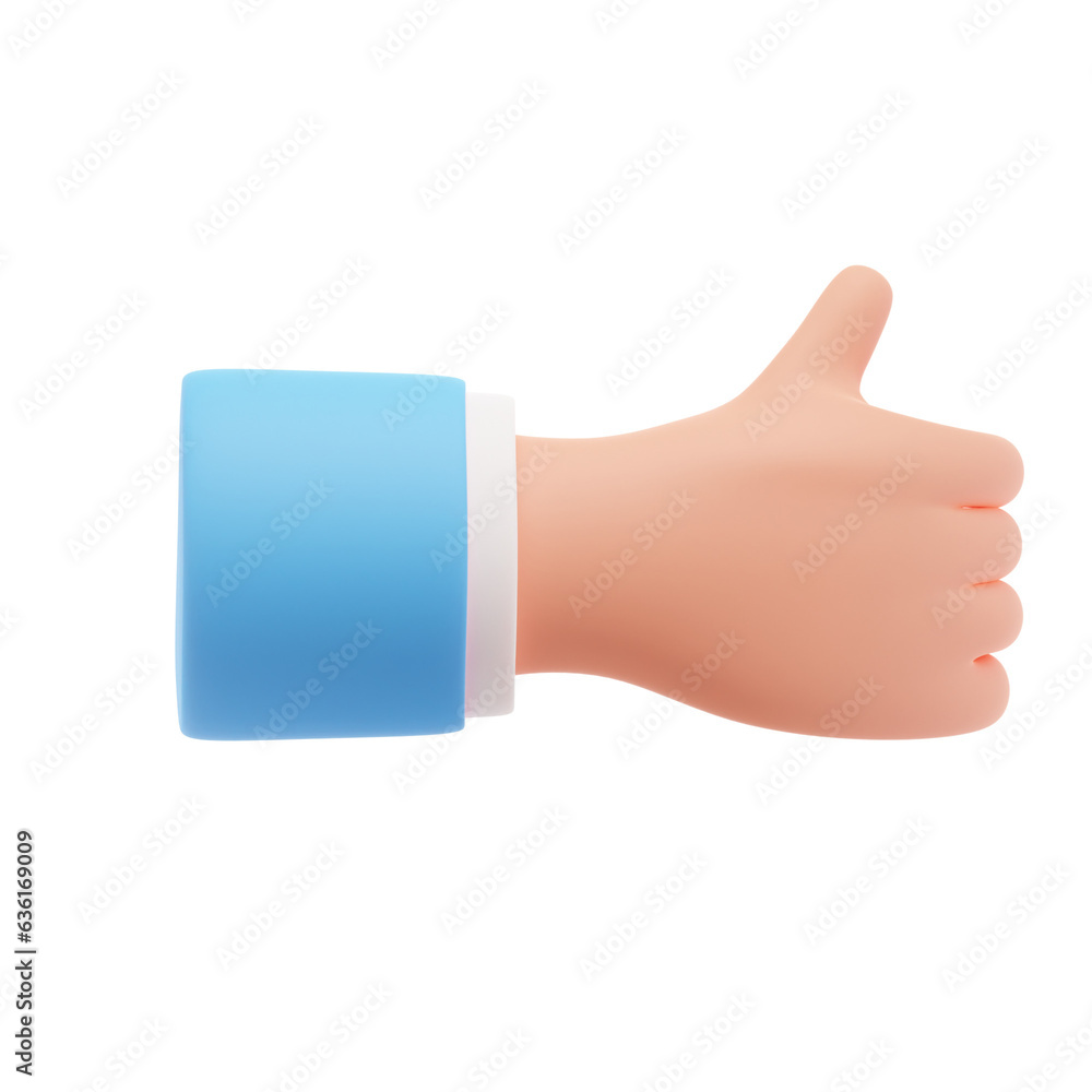 Thumbs up hand gesture