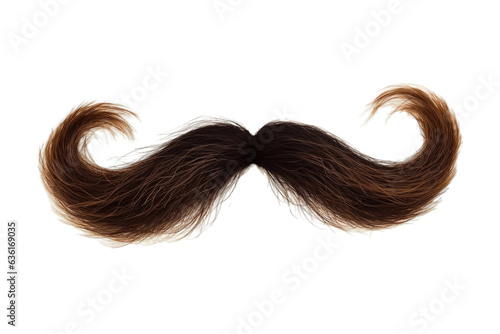 Fotografia Isolated Curly Moustache on transparent Background Generative Ai