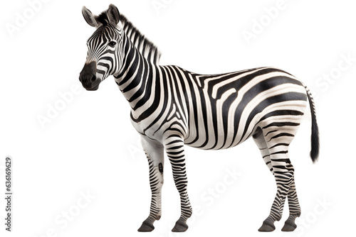 Full Body Zebra on transparent Background  Generative Ai