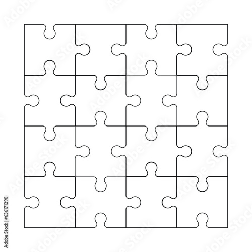 puzzle pieces icons, logo in vector file