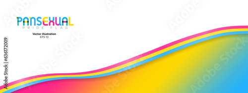 Pansexual Pride Flag Banner with pan pride flag colors and space for text. Editable Vector Illustration. EPS 10	
