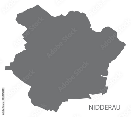 Nidderau German city map grey illustration silhouette shape
