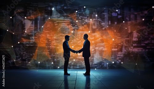 two business partners shaking hands
