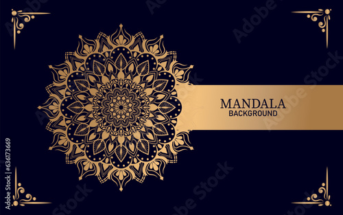 Luxury mandala background with golden decoration