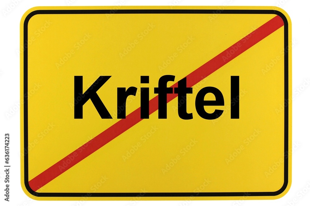 Illustration eines Ortsschildes der Gemeinde Kriftel in Hessen Illustration eines Ortsschildes der Gemeinde Kriftel in Hessen