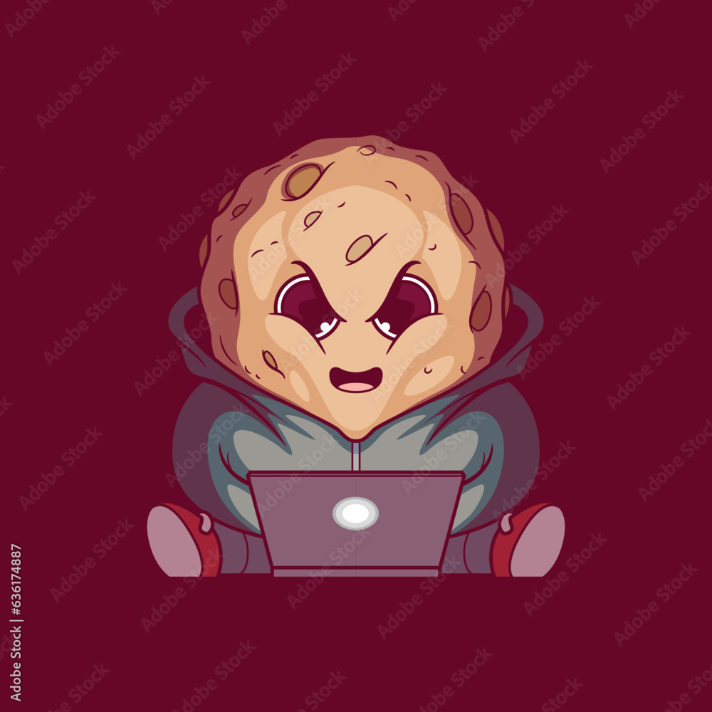 Hacker Cookie on a computer vector illustration. Web, security, information design concept. Hacker Cookie on a computer vector illustration. Web, security, information design concept.