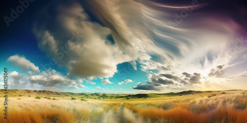 Beautifully Changing Sky and Land. nGenerative Ai.