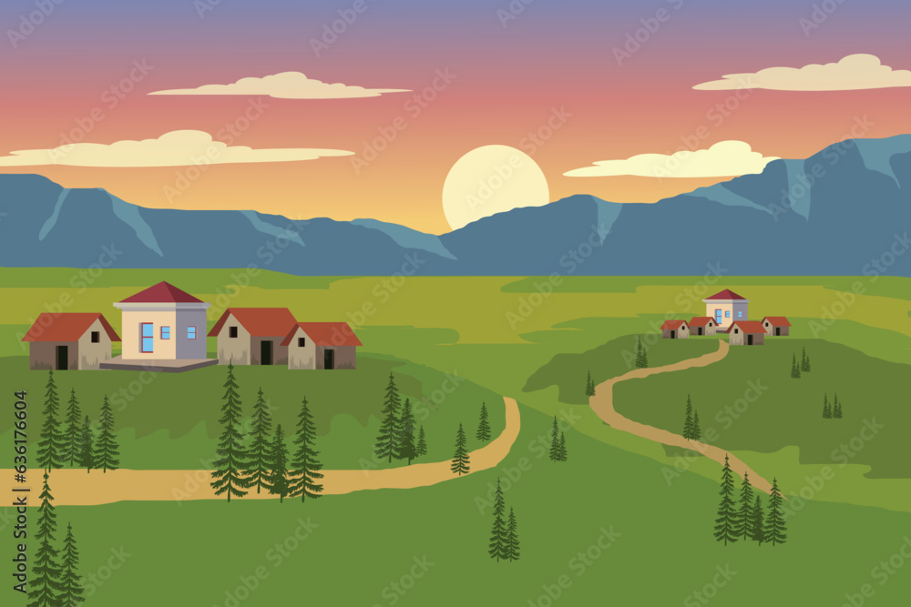 Rural mountain lanscape at Asian Rural mountain lanscape at Asian