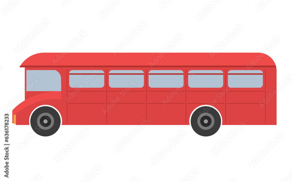 Vector illustration of a red bus