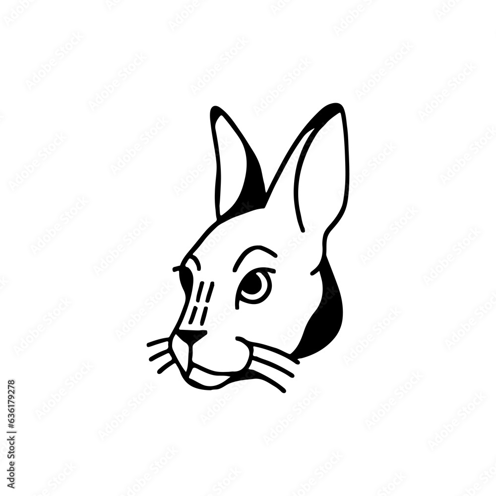 vector illustration of rabbit head