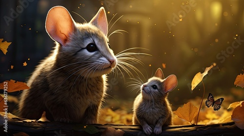 Mother mouse with little mouse