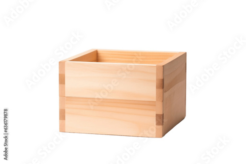 Isolated Wooden Box on transparent Background, Generative Ai