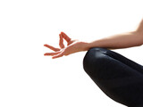Isolated  woman detail relaxing in yoga position