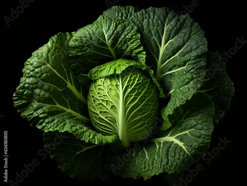 Cabbage on a black background