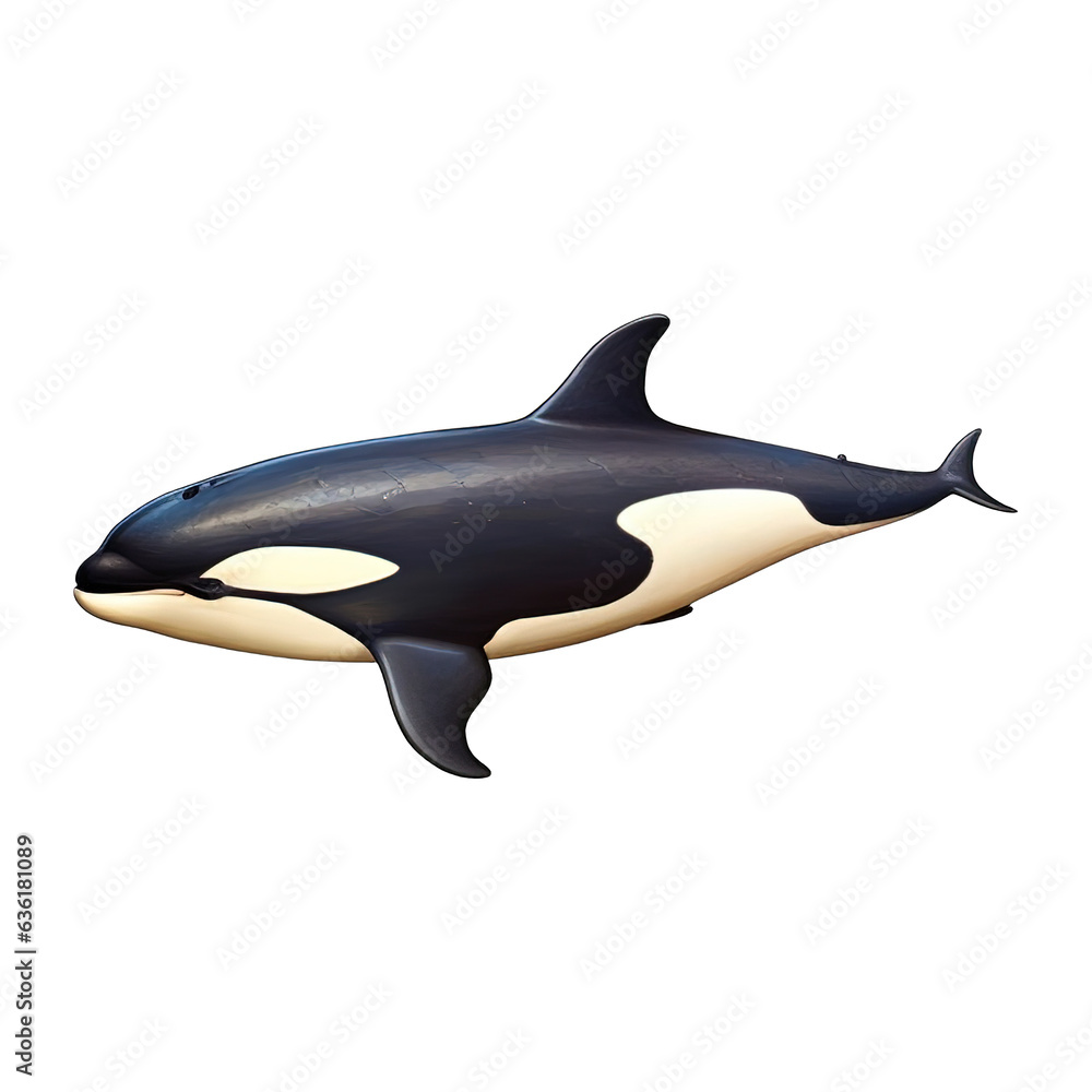 Fototapeta premium Orca Killer whale on transparent background Generative AI
