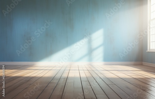 empty room with shadow and wood floor