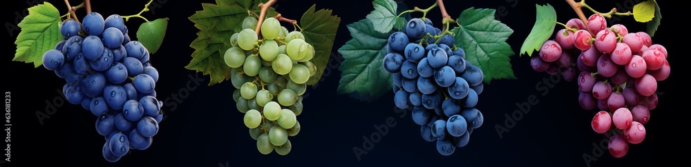 Fototapeta premium Set with different ripe grapes