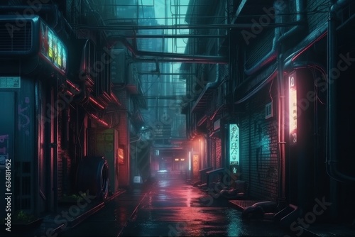 Cyberpunk street. Generate Ai