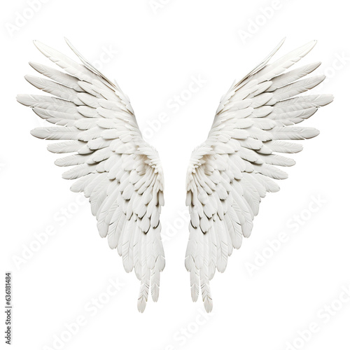 Angel wings isolated on transparent background Generative AI