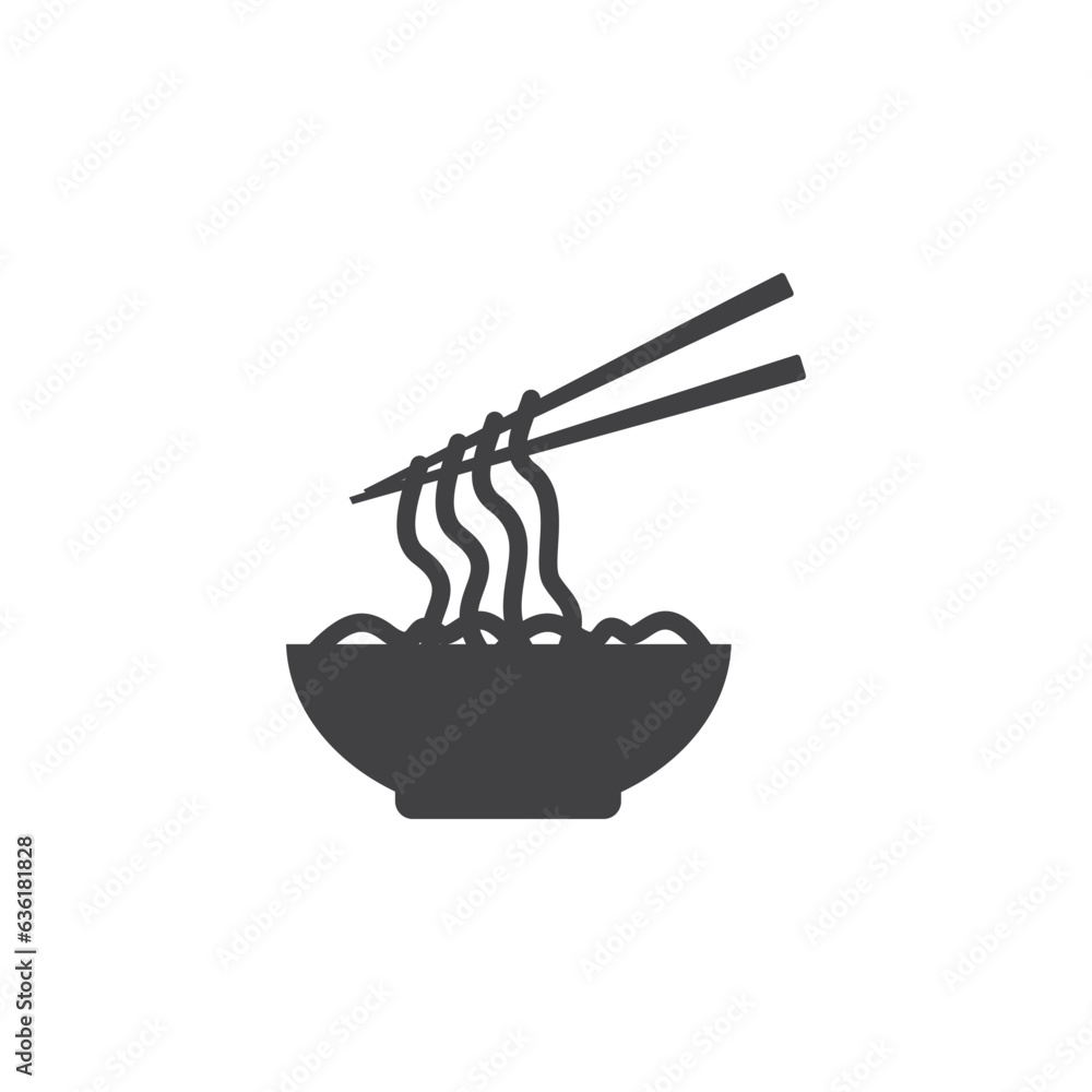Ramen icon vector illustration on white isolated background Ramen icon vector illustration on white isolated background