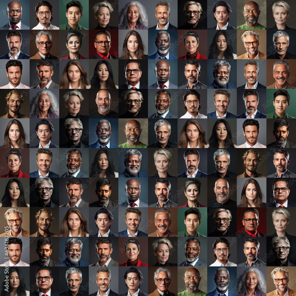 Obraz premium Collage of many business people against discreet backgrounds