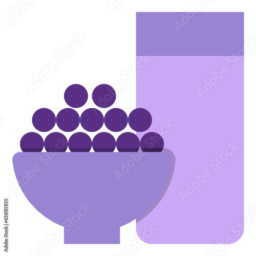Soybean milk flat icon on white background