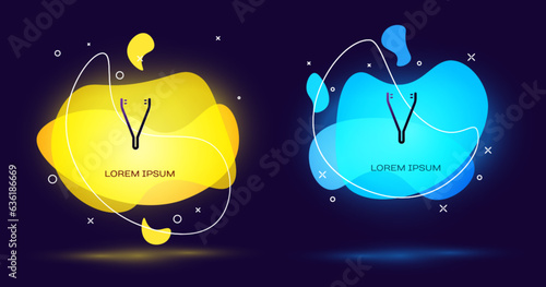 Black Medical tweezers icon isolated on black background. Medicine and health. Anatomical tweezers. Abstract banner with liquid shapes. Vector Illustration