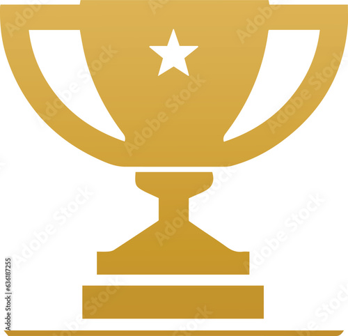 Award winner golden Tropy design. Champion sign. Leadership happy successful. Victory prize tropy graphic design symbol. Vector and PNG illustration.
