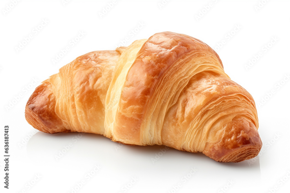 Fresh butter croissant on a white background. Fresh butter croissant on a white background.