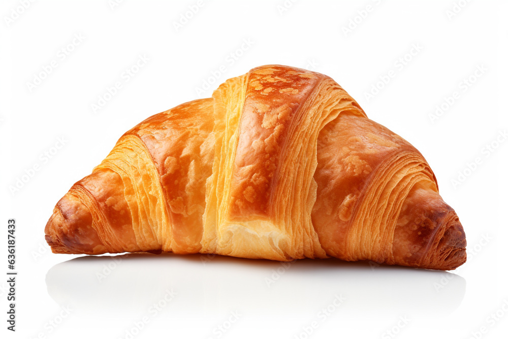 Fresh butter croissant on a white background. Fresh butter croissant on a white background.