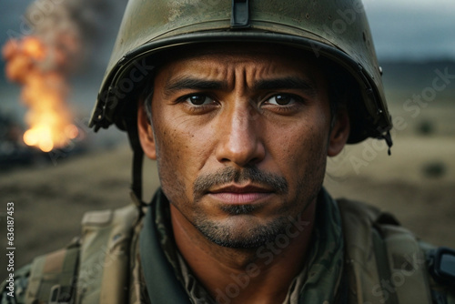 portrait of a soldier in military uniform