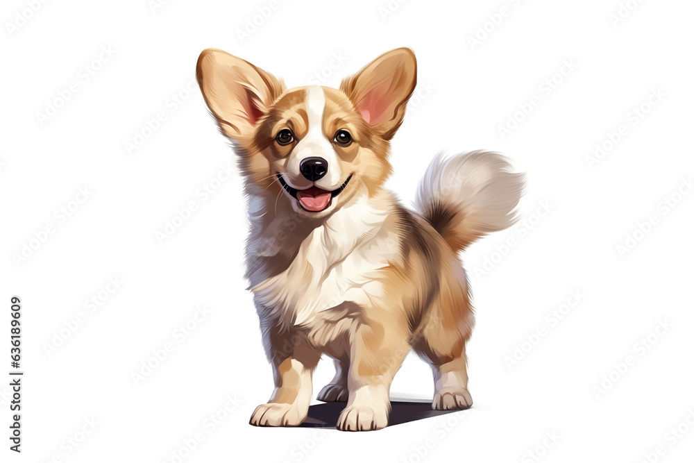 Cute Puppy Corgi Pembroke isolated on a white background. Cute Puppy Corgi Pembroke isolated on a white background.