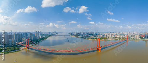 Wuhan YingWuzhou Yangtze River Bridge scenery