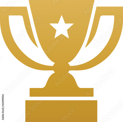 Award winner golden Tropy design. Champion sign. Leadership happy successful. Victory prize tropy graphic design symbol. Vector and PNG illustration.