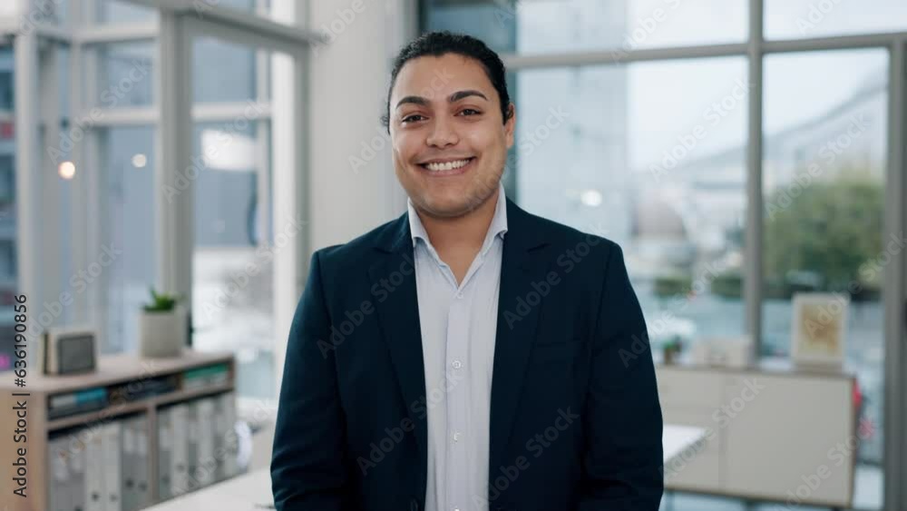 Businessman, smile or face of happy man in office with confidence or pride in Toronto, Canada. Professional, portrait or positive male hr manager in workplace ready for career growth or development Businessman, smile or face of happy man in office with confidence or pride in Toronto, Canada. Professional, portrait or positive male hr manager in workplace ready for career growth or development